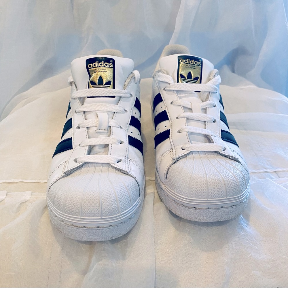 Adidas Women's White and Black Shell toe Sneakers